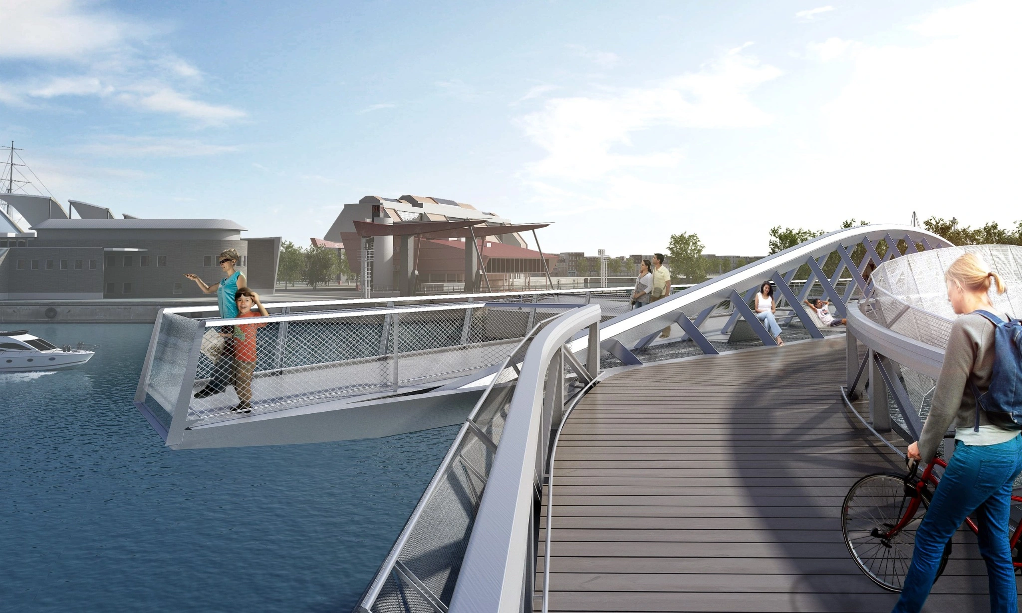 Original 3D footbridge render.